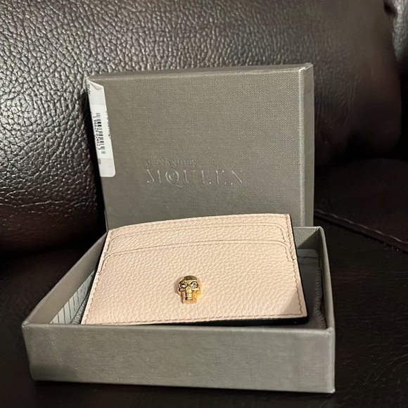 Alexander McQueen crystal eyes leather skull card holder wallet NWB - Picture 6 of 6